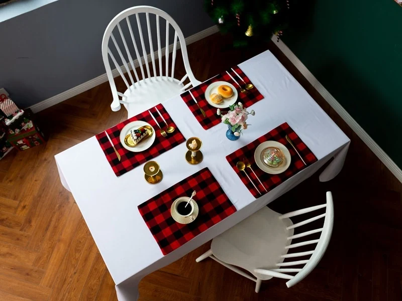 Set de Table Tissu Lavable Rouge