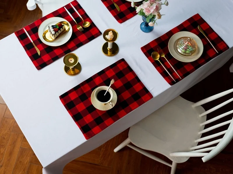 Set de Table Tissu Lavable Rouge
