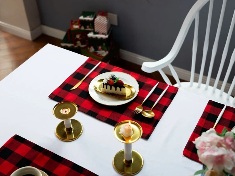 Set de Table Tissu Lavable Rouge