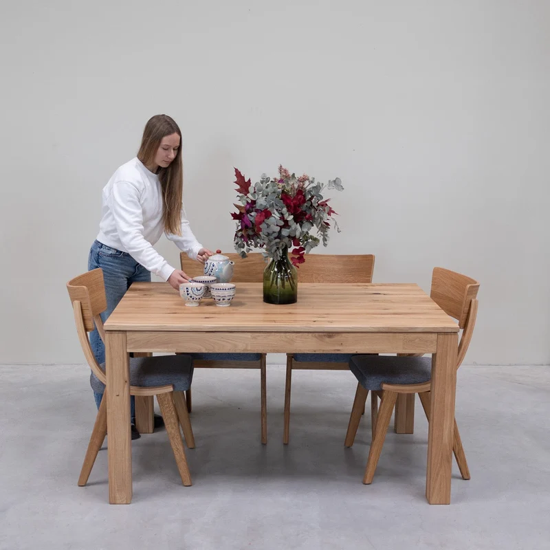 Table à manger extensible en bois massif de chêne L2 - NordicStory