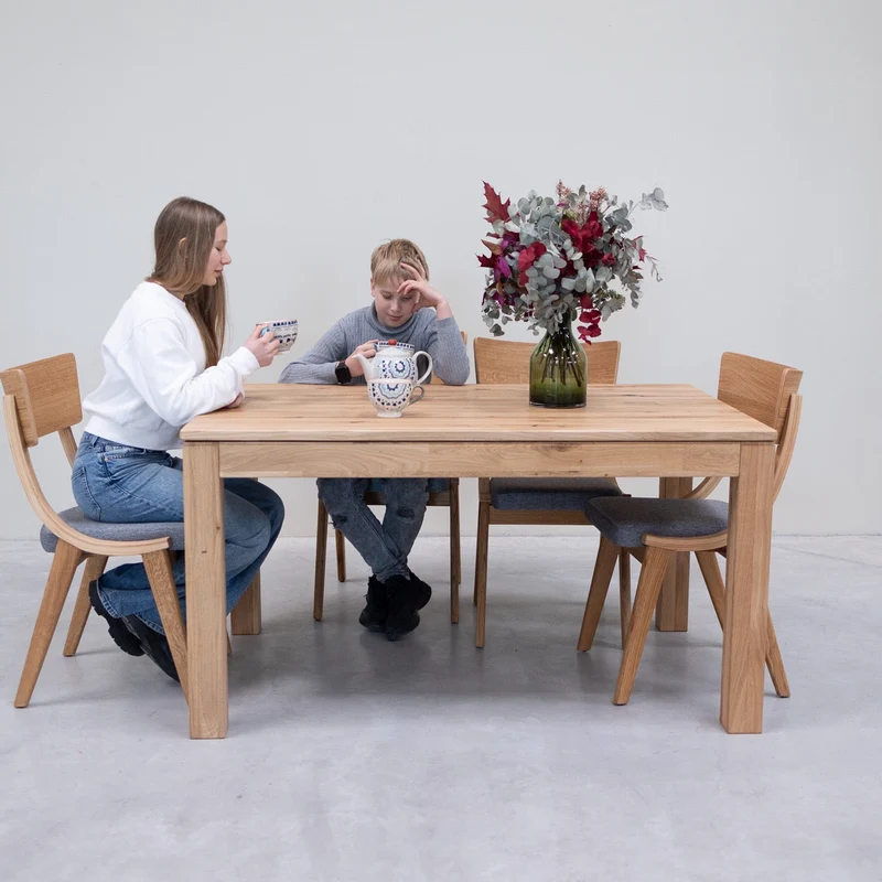 Table à manger extensible en bois massif de chêne L2 - NordicStory