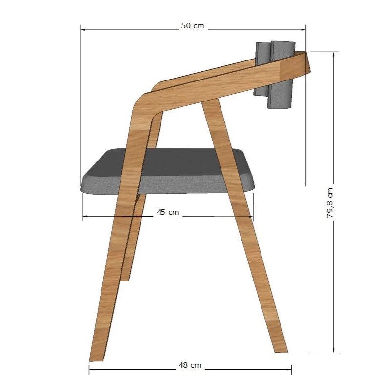 Chaise en bois massif de chêne Soho, revêtement - Lot de 2 ou 4 chaises - NordicStory