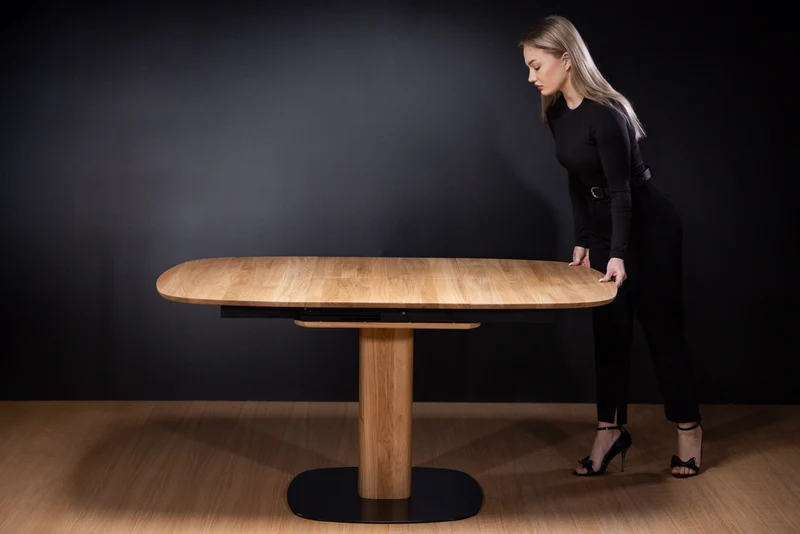 Table de salle à manger extensible en chêne massif LUNA - VESKOR