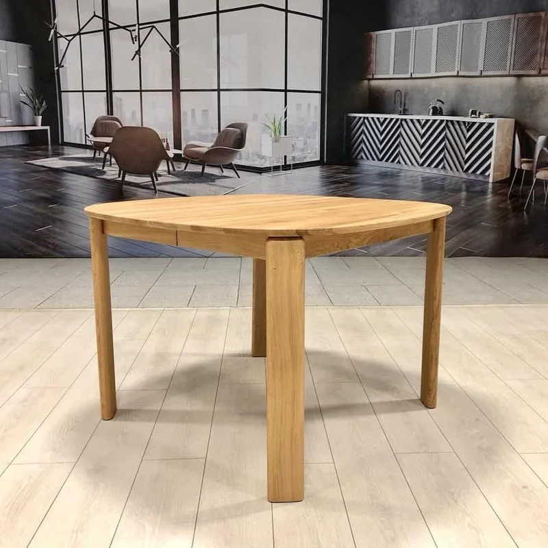 Table à manger ronde extensible en bois massif de chêne Victoria - NordicStory