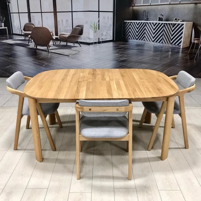 Table à manger ronde extensible en bois massif de chêne Victoria - NordicStory