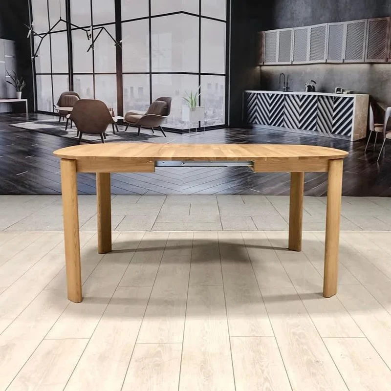 Table à manger ronde extensible en bois massif de chêne Victoria - NordicStory