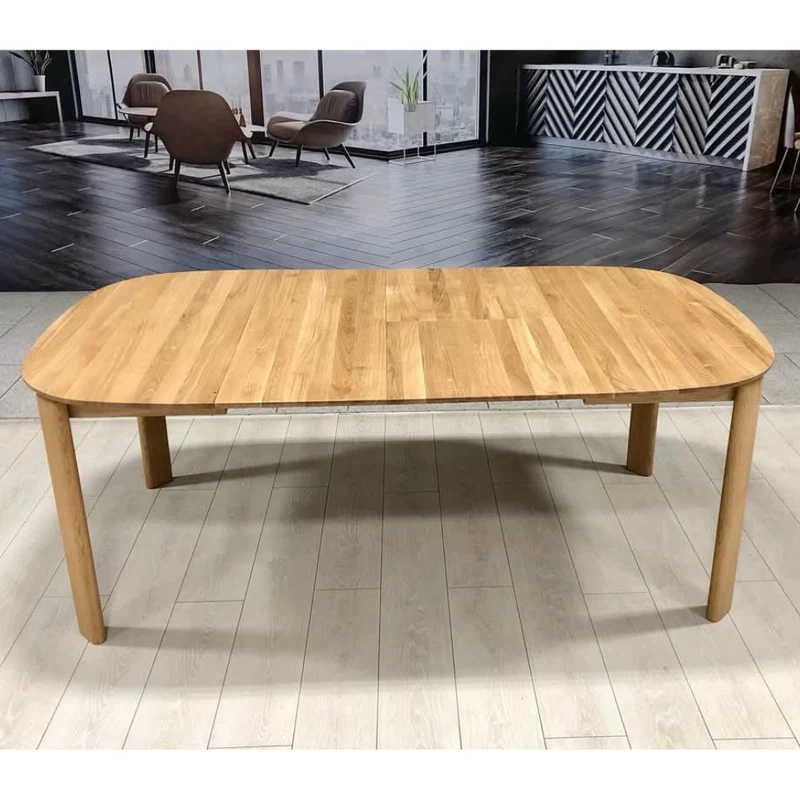 Table à manger ronde extensible en bois massif de chêne Victoria - NordicStory