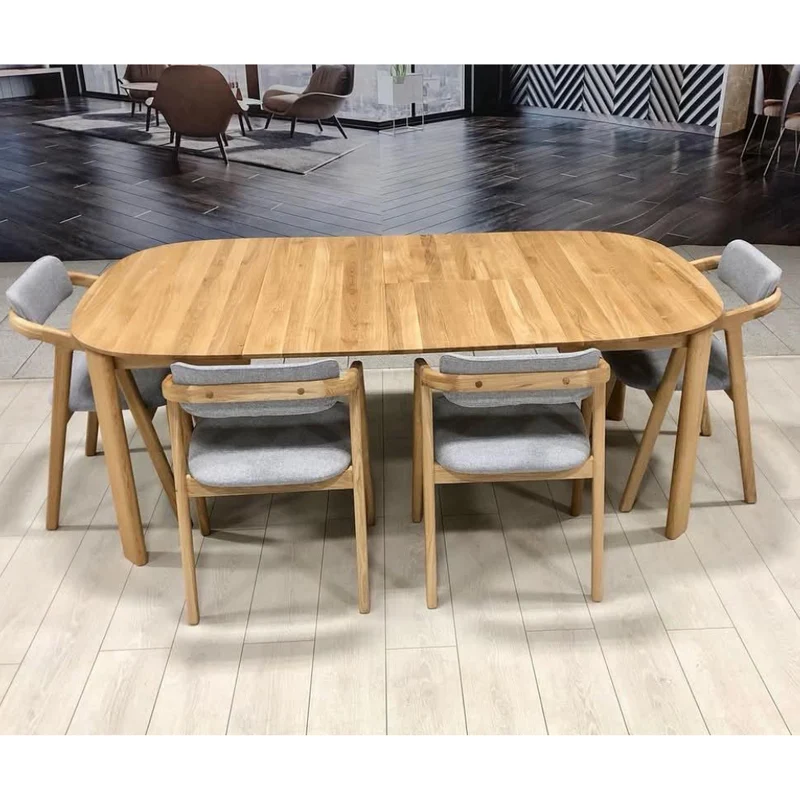 Table à manger ronde extensible en bois massif de chêne Victoria - NordicStory
