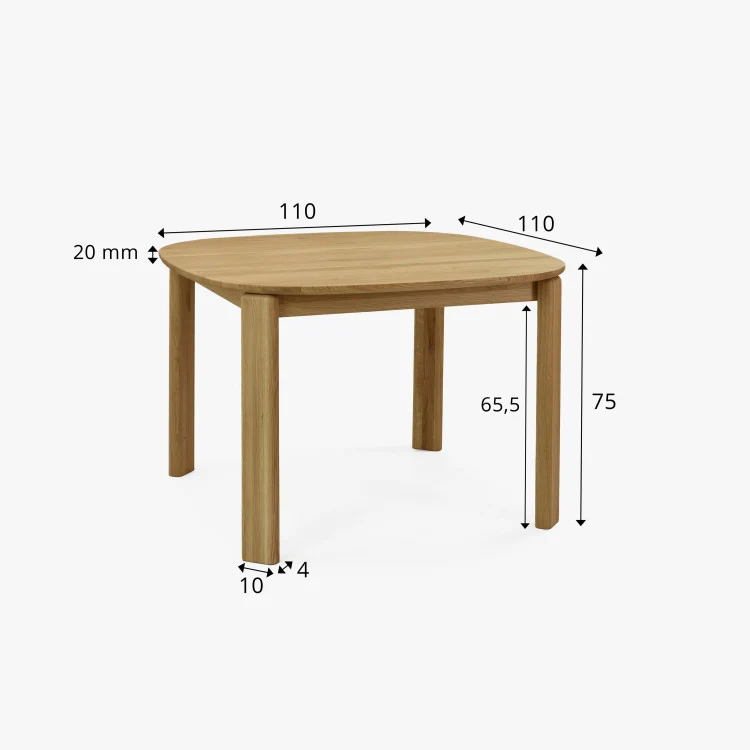 Table à manger ronde extensible en bois massif de chêne Victoria - NordicStory