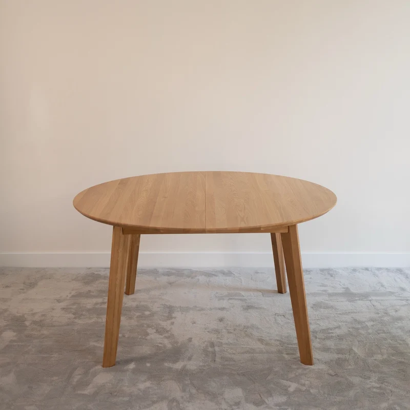 Table de salle à manger extensible ronde en chêne massif SAGA - VESKOR