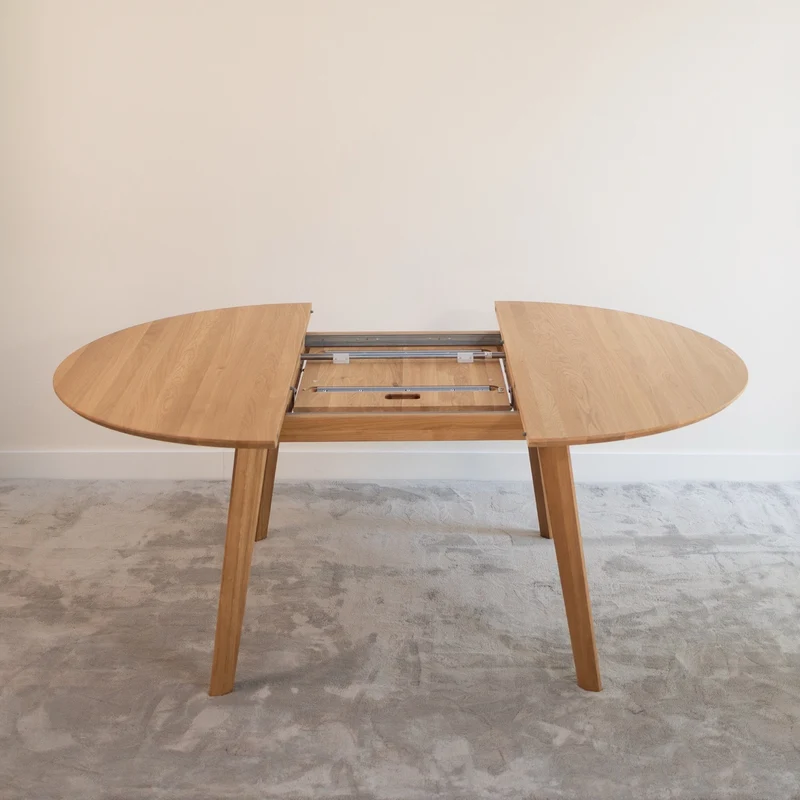 Table de salle à manger extensible ronde en chêne massif SAGA - VESKOR