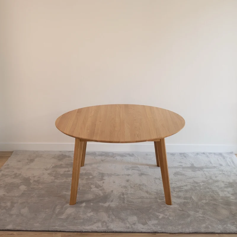 Table de salle à manger extensible ronde en chêne massif SAGA - VESKOR