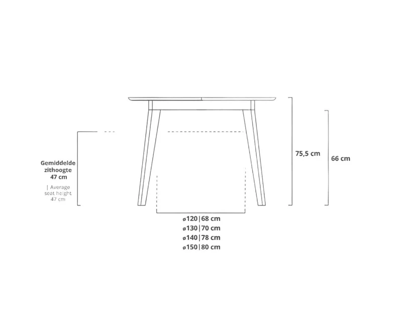 Table de salle à manger extensible ronde en chêne massif SAGA - VESKOR