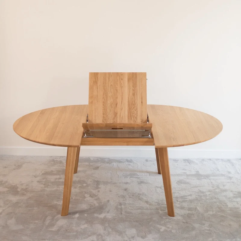 Table de salle à manger extensible ronde en chêne massif SAGA - VESKOR