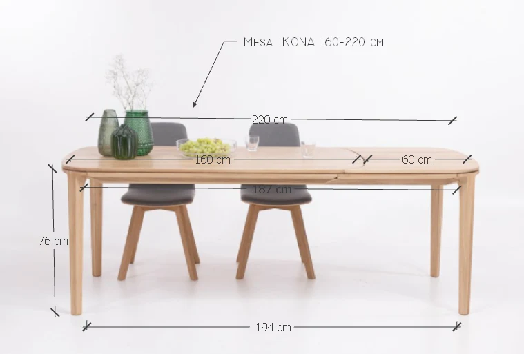 Table de salle à manger extensible en chêne massif IKONA - VESKOR