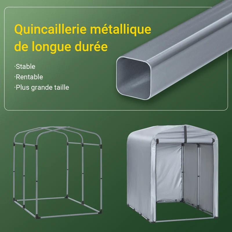 SoBuy KLS11-K Abri moto et vélo extérieur 120 x 176 x 163 cm avec crochets et aérations – Garage extérieur