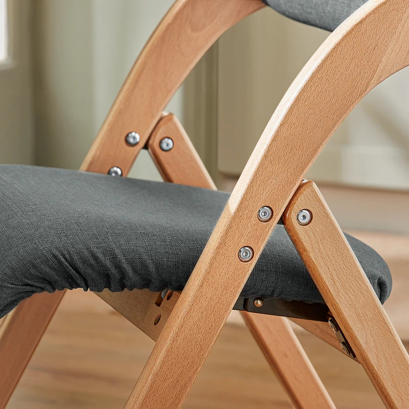 SoBuy FST92-SGx2 Lot de 2 Chaises Pliantes Rembourrées en Bois – Gris Foncé