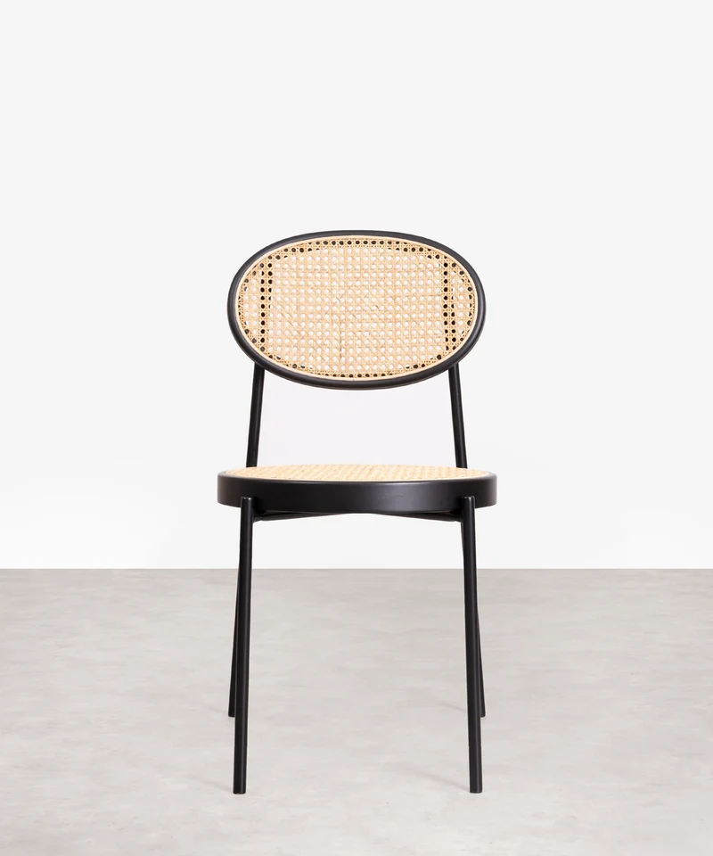 Silla de Comedor en Ratán y Metal Lora