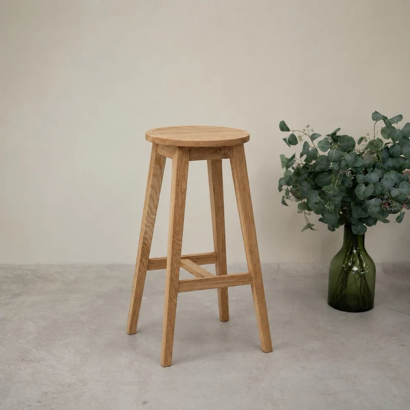 Lot de 2 tabourets de bar Diana en chêne massif - NordicStory