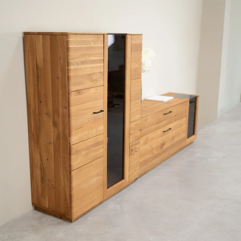 Buffet vitrine en bois massif de chêne Arvik - NordicStory