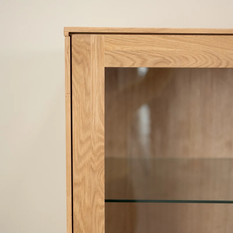 Buffet vitrine en bois massif de chêne Escandi Atelier 3 - NordicStory
