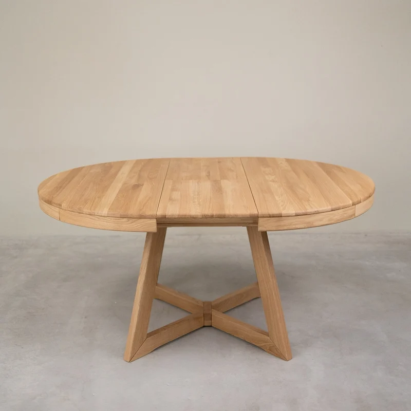Table à manger ronde extensible en chêne massif Valence - NordicStory