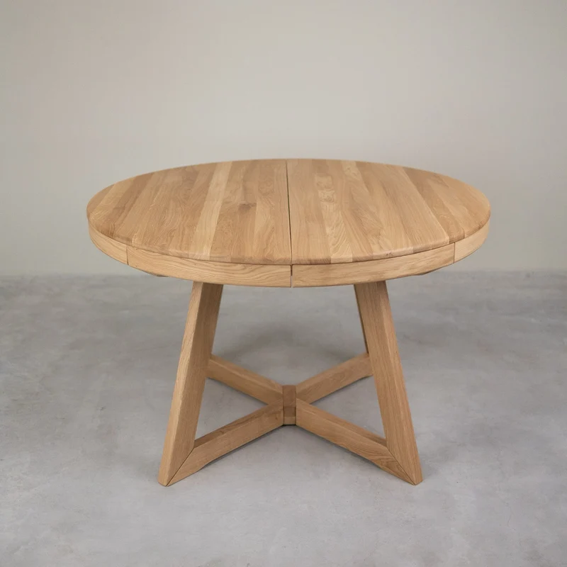 Table à manger ronde extensible en chêne massif Valence - NordicStory