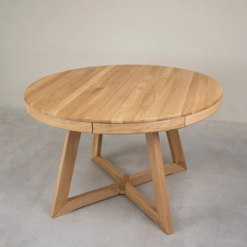 Table à manger ronde extensible en chêne massif Valence - NordicStory