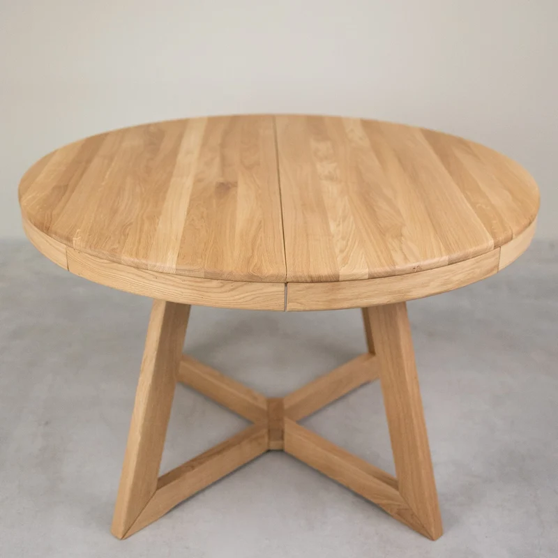Table à manger ronde extensible en chêne massif Valence - NordicStory