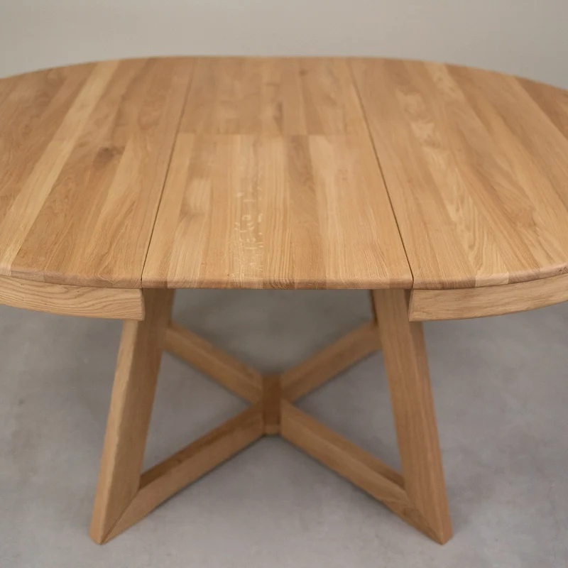 Table à manger ronde extensible en chêne massif Valence - NordicStory
