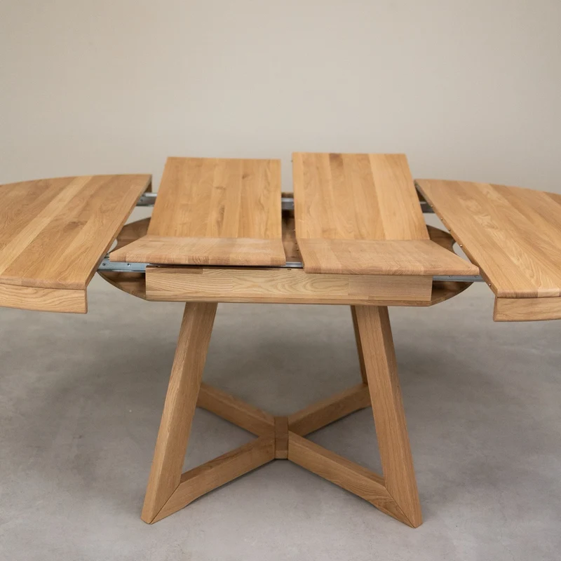 Table à manger ronde extensible en chêne massif Valence - NordicStory