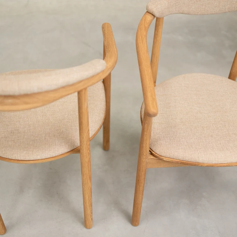 Chaise en bois massif de chêne Lord, revêtement - Lot de 2 ou 4 chaises - NordicStory