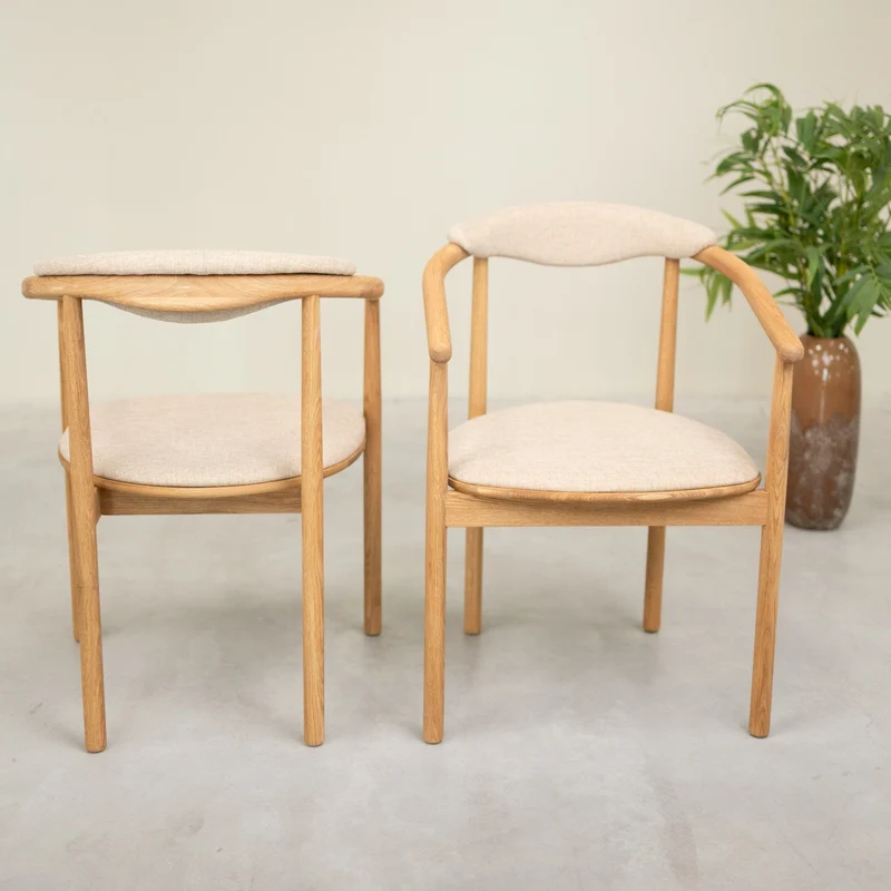 Chaise en bois massif de chêne Lord, revêtement - Lot de 2 ou 4 chaises - NordicStory