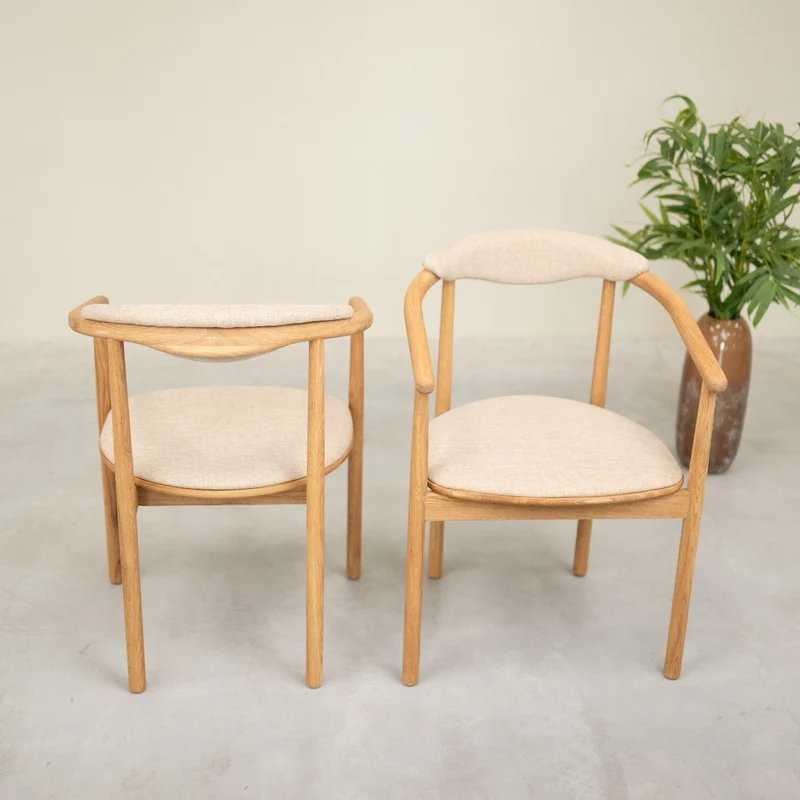Chaise en bois massif de chêne Lord, revêtement - Lot de 2 ou 4 chaises - NordicStory