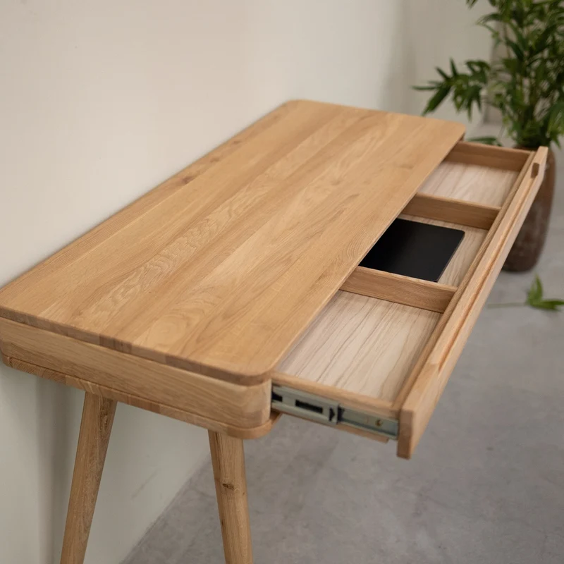Bureau console en bois massif de chêne Escandi Atelier – NordicStory