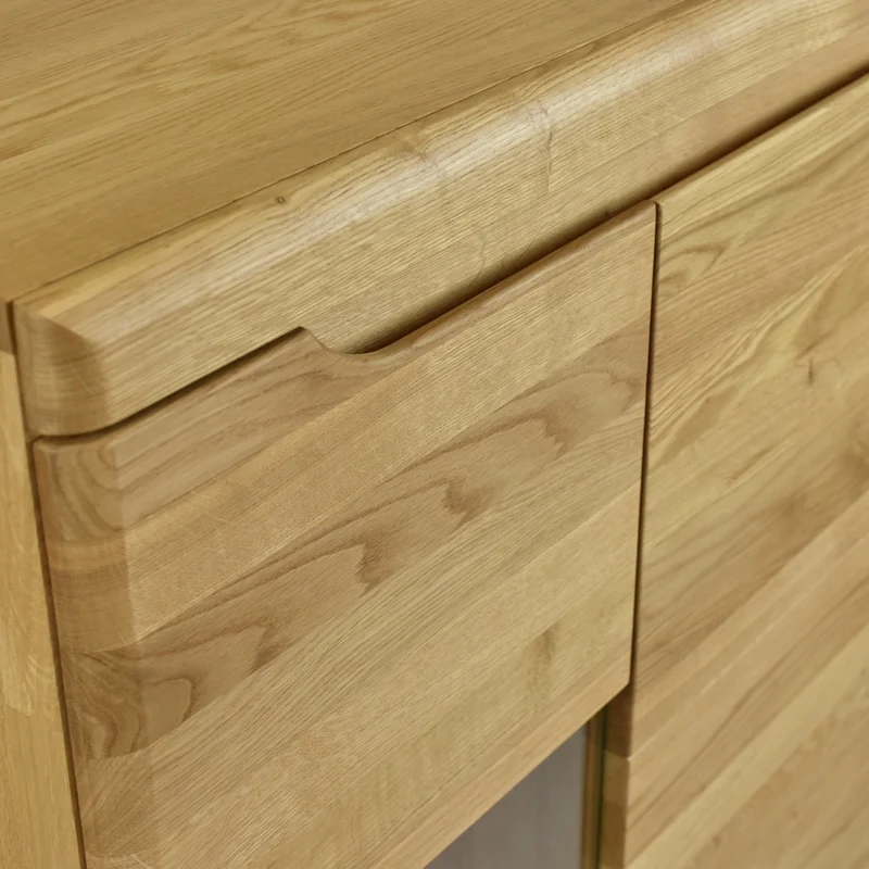 Buffet vitrine en bois massif de chêne Milan 3 - NordicStory