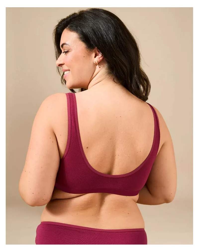 Brassière coton bordeaux à pince