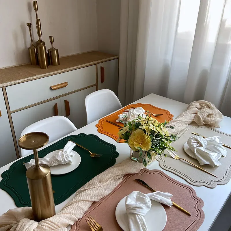Set de Table Simili Cuir Orange