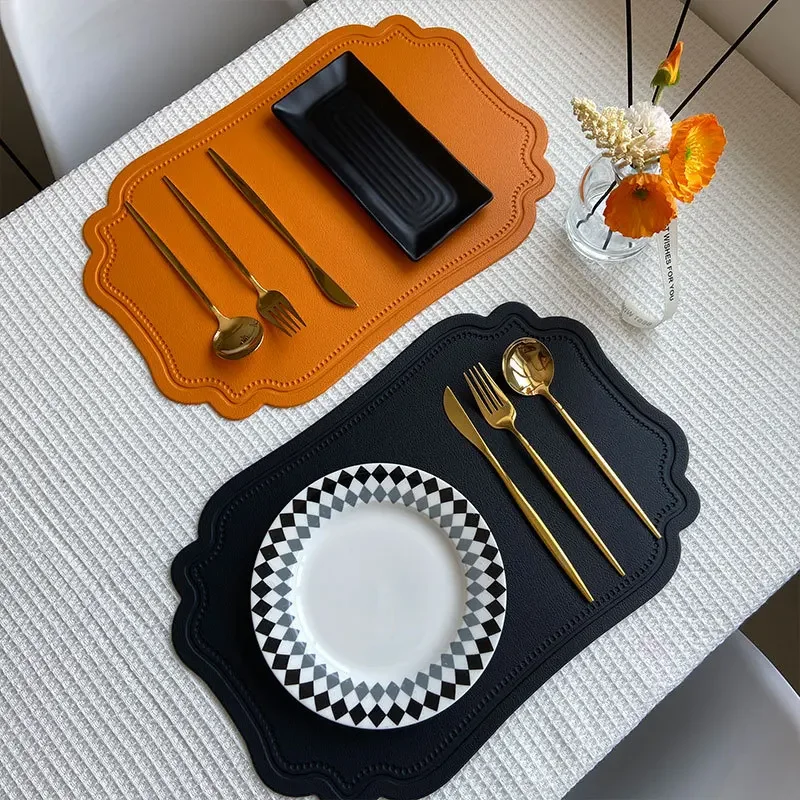 Set de Table Simili Cuir Noir