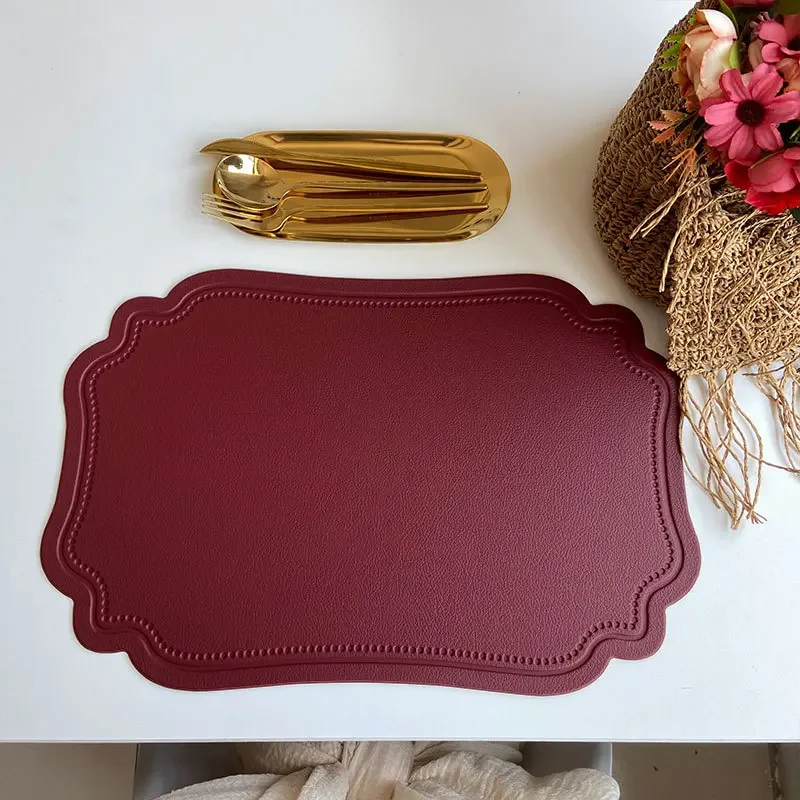 Set de Table Simili Cuir Rouge
