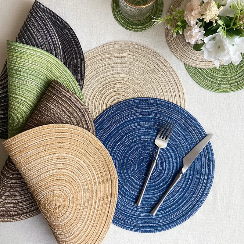 Set de Table Tressé Rond Blanc