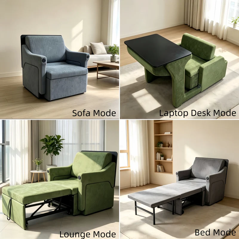 Canapé-lit convertible avec bureau pliable