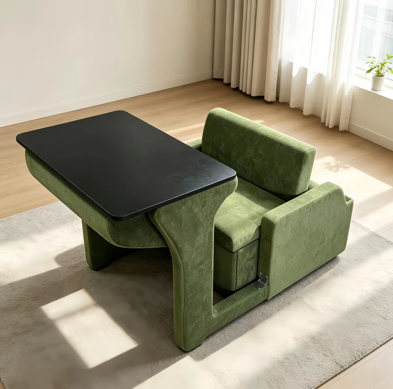 Canapé-lit convertible avec bureau pliable