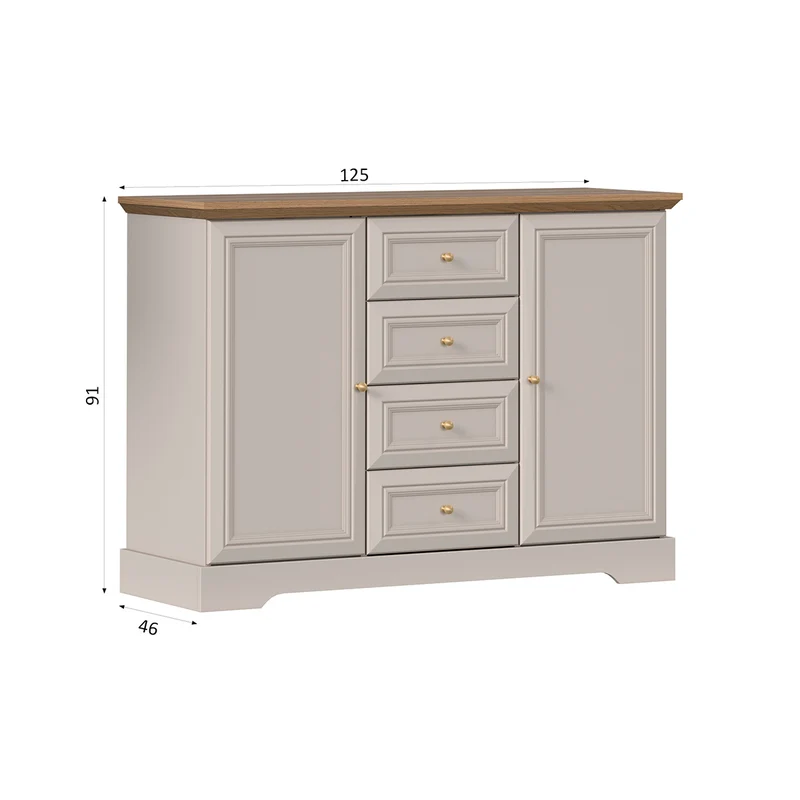 Buffet 2 portes 4 tiroirs Dulci Cachemire et Bois