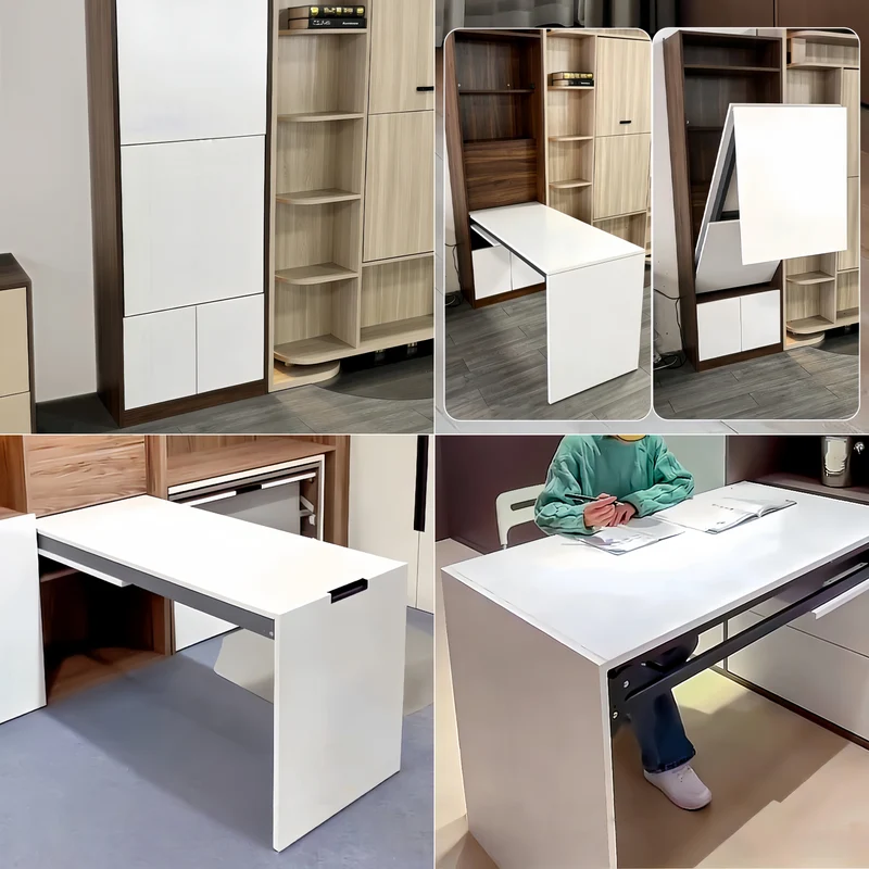 Ensemble de mécanisme de table rabattable invisible fixé au mur