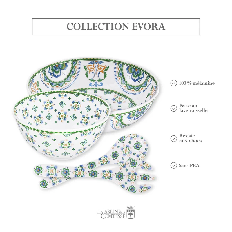 Couverts à salade en mélamine Evora - 33 cm