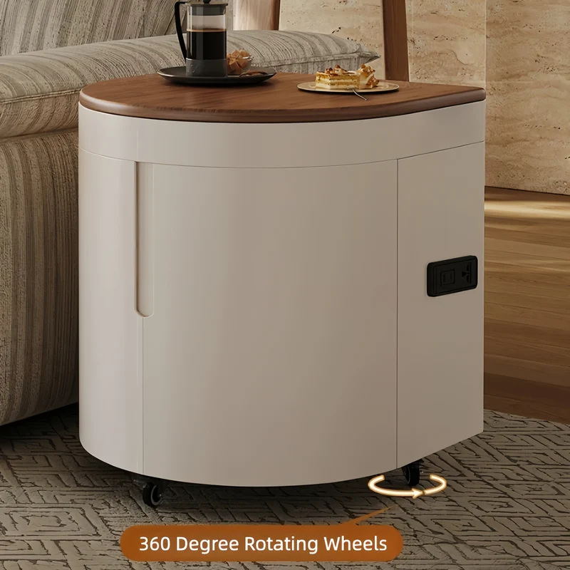 Table basse ovale relevable et extensible avec roulettes universelles