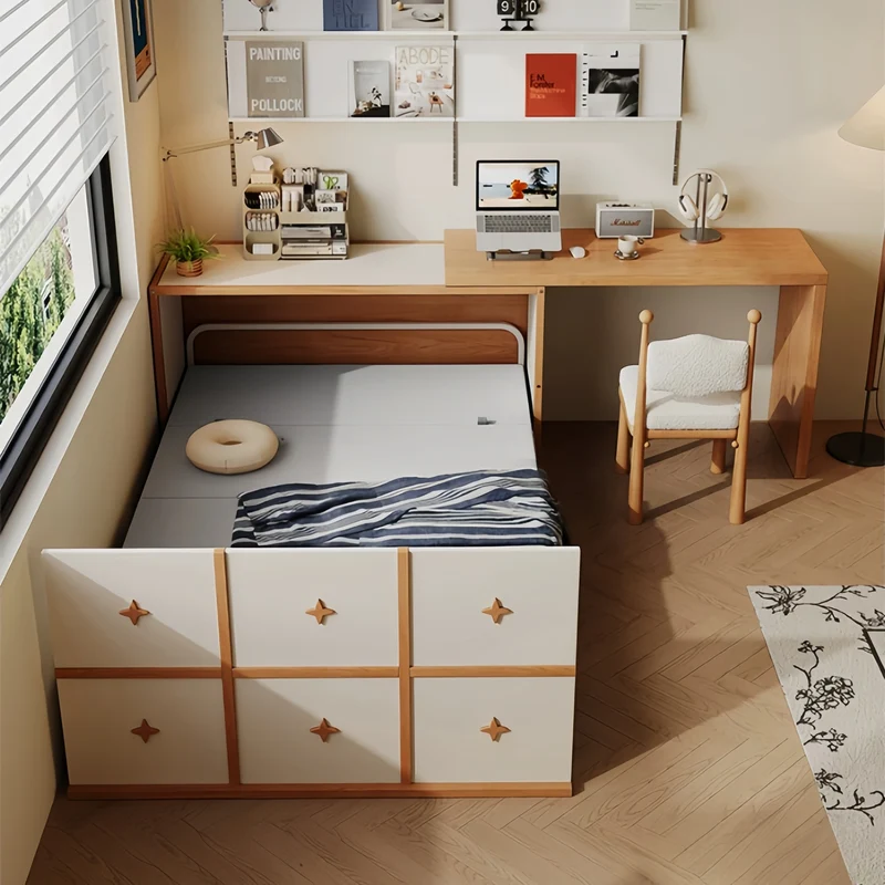 Lit escamotable avec bureau pivotant