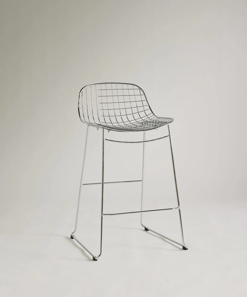 Taburete Alto de Metal Low Back Roma