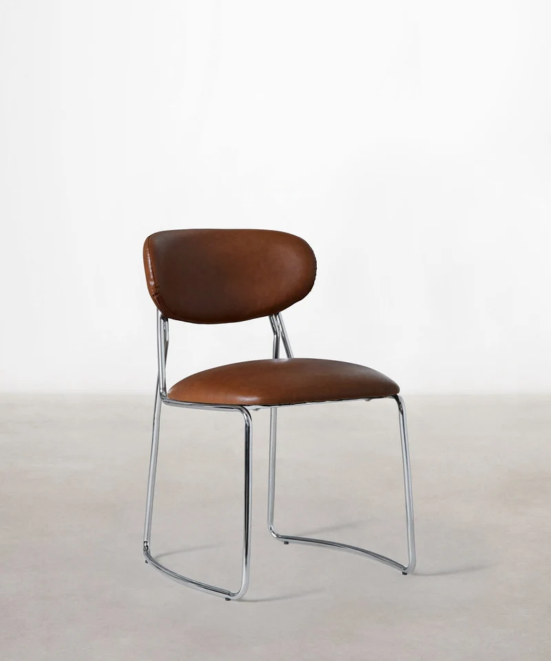 Silla de Comedor de Polipiel y Metal Moritz PU